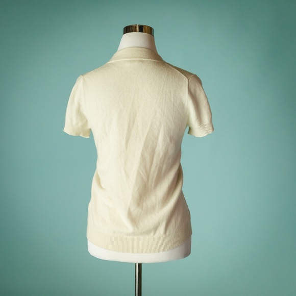 J Crew M Ivory Open Cashmere Sweater - Picture 3 of 4